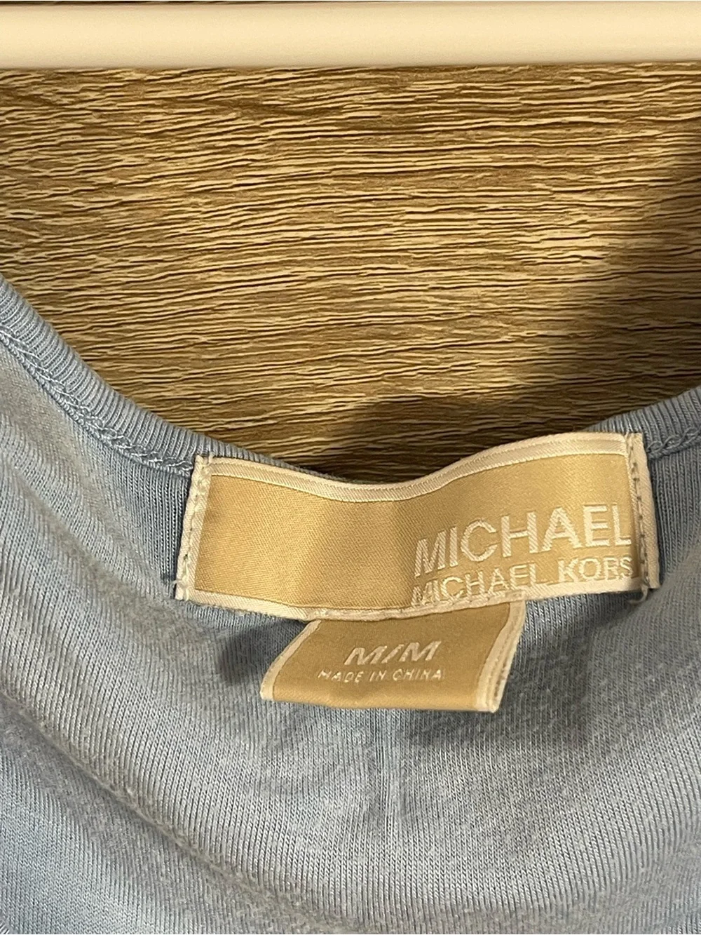 Michael Kors Pale Blue Short Sleeve Scoop Neck Top